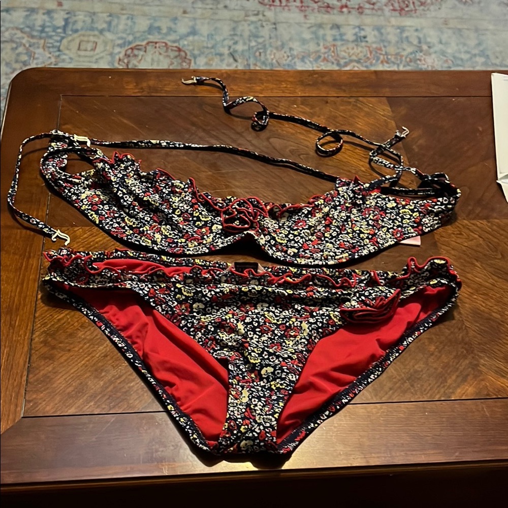 Juicy Couture Floral Bikini - Red and Black